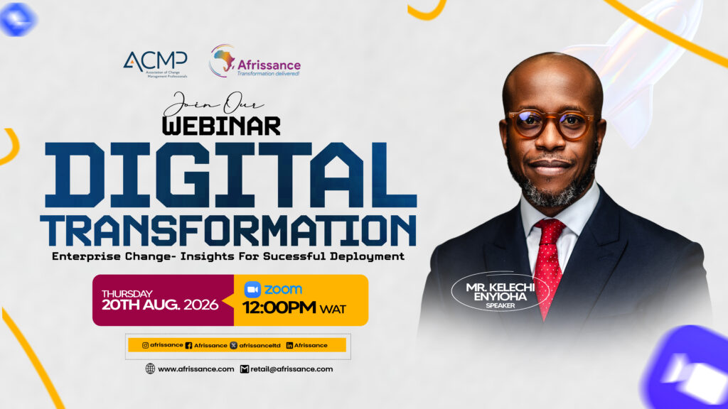 Digital transformation webinar flyer with speaker